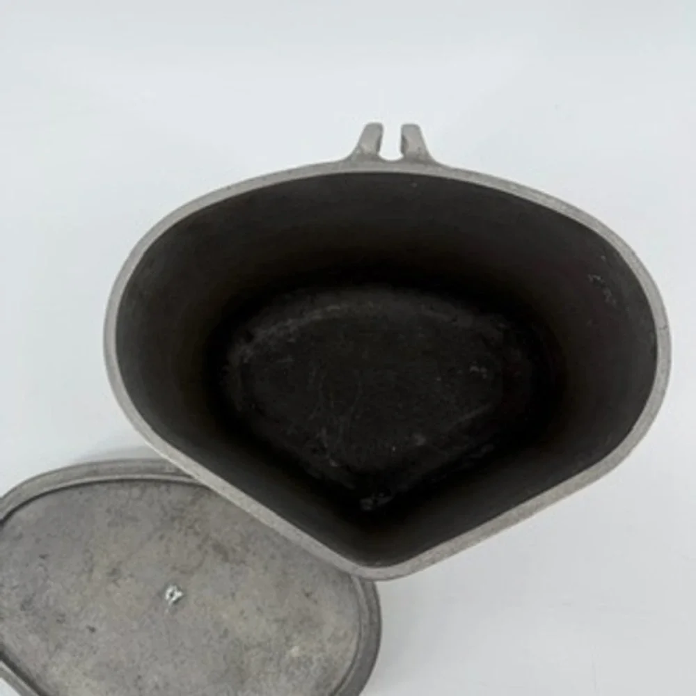 Vintage Club Aluminum Heart Shaped Pot with Lid Silver Cast Retro Cookware USA